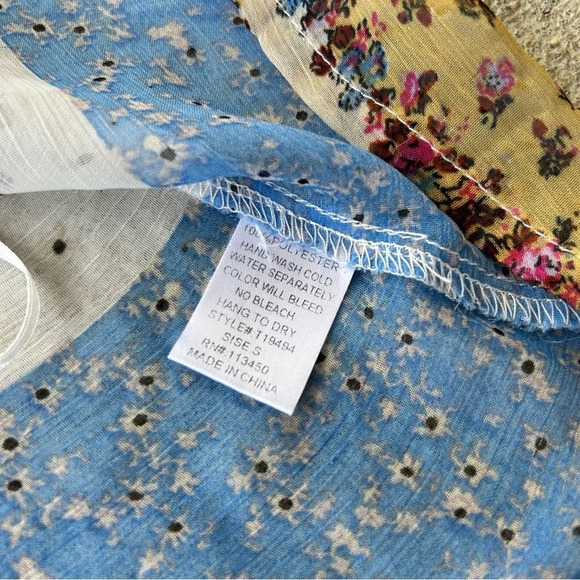 Anthropologie Lulumari Brand Mixed Media Colorful Lace Tassel Flowy Tank top - Picture 6 of 6